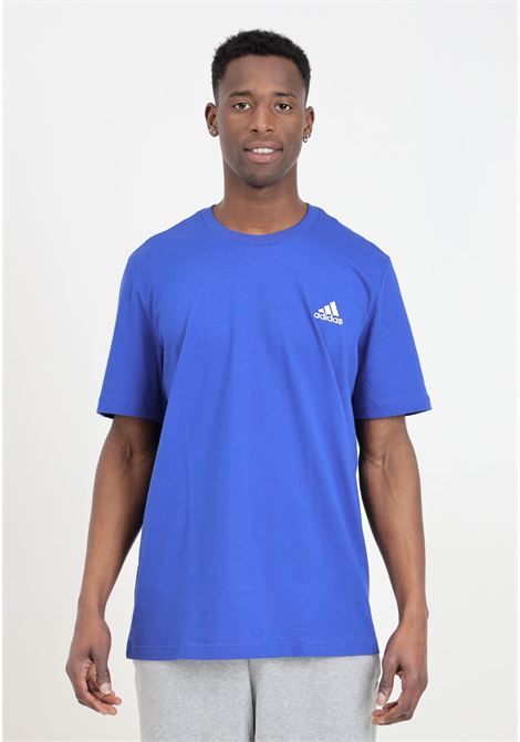 Blue men's t-shirt with white logo embroidery ADIDAS PERFORMANCE | IC9284.